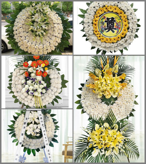 山东莱芜莱城区雪野镇西下游村花圈速递